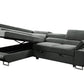 Hollywood Sleeper Sectional Sofa Bed with Adjustable Headrests and Storage Chaise - Available in 3 Colours