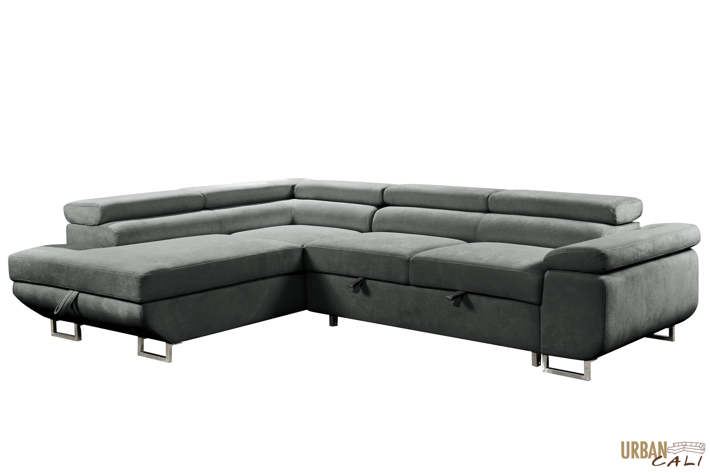 Hollywood Sleeper Sectional Sofa Bed with Adjustable Headrests and Storage Chaise - Available in 3 Colours