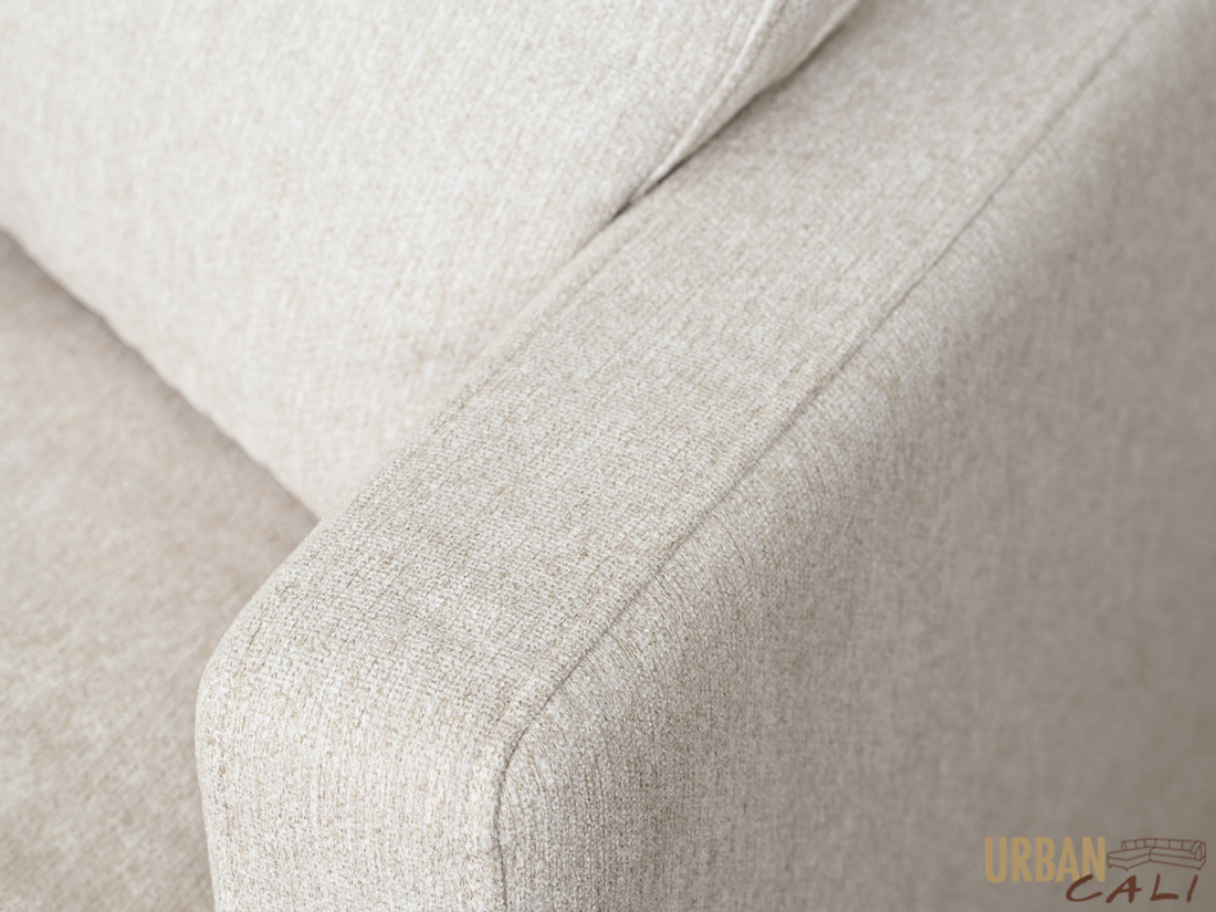 Long Beach Medium Modular Sectional Sofa with Ottoman in Axel Beige