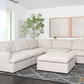 Long Beach Modular Corner Sectional Sofa with Ottoman in Axel Beige
