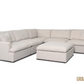 Long Beach Modular Corner Sectional Sofa with Ottoman in Axel Beige