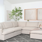 Long Beach Modular Corner Sectional Sofa with Ottoman in Axel Beige