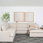 Long Beach Modular Corner Sectional Sofa with Ottoman in Axel Beige