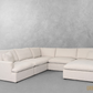 Long Beach Modular Corner Sectional Sofa with Ottoman in Axel Beige