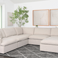 Long Beach Modular Corner Sectional Sofa with Ottoman in Axel Beige