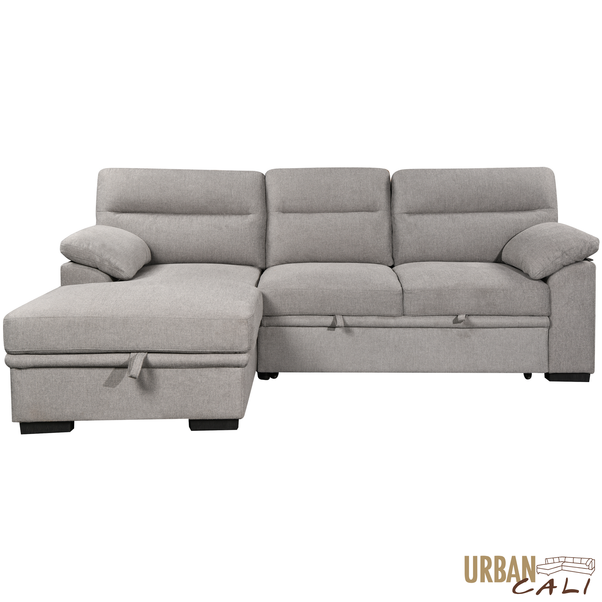 Urban Cali Malibu 94.5" Wide Sleeper Sectional Sofa Bed with Pull Down Tray, Cupholders Wireless Charger and Storage Chaise, image 33