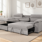 Urban Cali Malibu 94.5" Wide Sleeper Sectional Sofa Bed with Pull Down Tray, Cupholders Wireless Charger and Storage Chaise, image 26