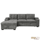Urban Cali Sectional Avila 98.5" Wide Sleeper Sectional Sofa Bed with Cupholders and Storage Chaise in Ulani Ash