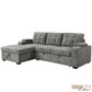 Urban Cali Sectional Avila 98.5" Wide Sleeper Sectional Sofa Bed with Cupholders and Storage Chaise in Ulani Ash