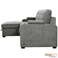 Urban Cali Sectional Avila 98.5" Wide Sleeper Sectional Sofa Bed with Cupholders and Storage Chaise in Ulani Ash