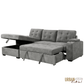 Urban Cali Sectional Avila 98.5" Wide Sleeper Sectional Sofa Bed with Cupholders and Storage Chaise in Ulani Ash