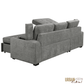 Urban Cali Sectional Avila 98.5" Wide Sleeper Sectional Sofa Bed with Cupholders and Storage Chaise in Ulani Ash