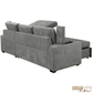 Urban Cali Sectional Avila 98.5" Wide Sleeper Sectional Sofa Bed with Cupholders and Storage Chaise in Ulani Ash