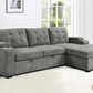 Urban Cali Sectional Avila 98.5" Wide Sleeper Sectional Sofa Bed with Cupholders and Storage Chaise in Ulani Ash