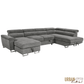 Urban Cali Sectional Burbank 130" Wide Large Sleeper Sectional Sofa Bed with Adjustable Headrests and Storage Chaises in Ulani Ash