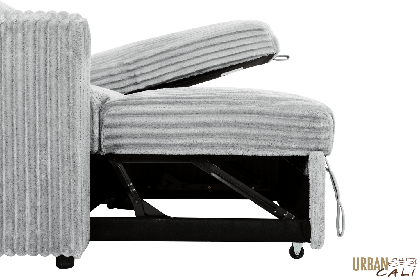 Urban Cali Sectional Calabasas Corduroy Reversible Sleeper Sectional Sofa Bed with Storage Chaise – Available in 2 Colours
