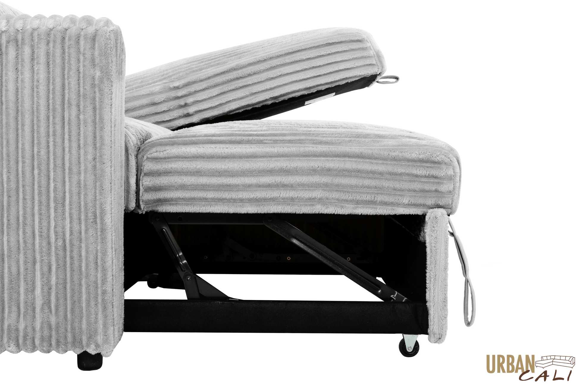 Urban Cali Sectional Calabasas Corduroy Reversible Sleeper Sectional Sofa Bed with Storage Chaise – Available in 2 Colours