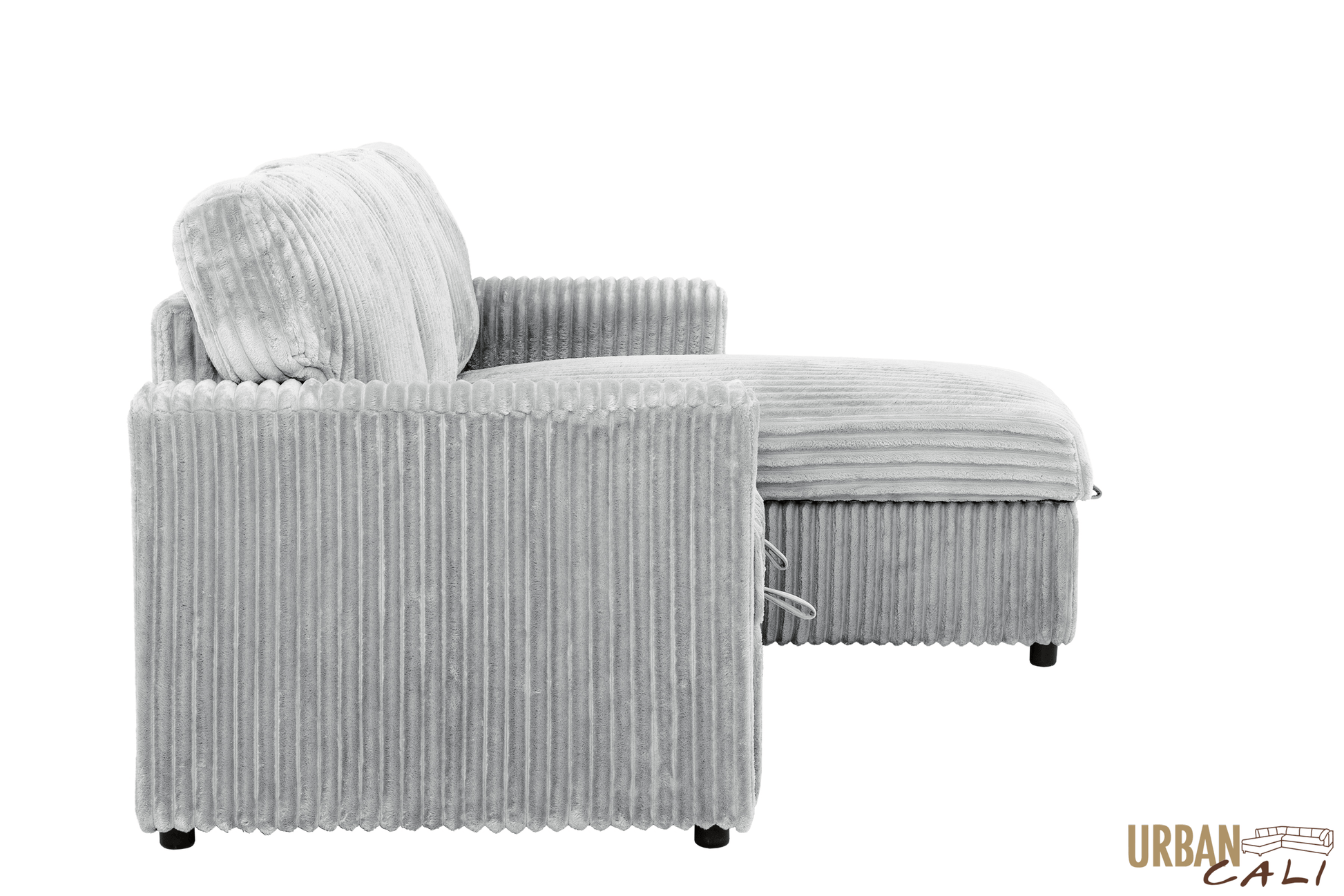 Urban Cali Sectional Calabasas Corduroy Reversible Sleeper Sectional Sofa Bed with Storage Chaise – Available in 2 Colours