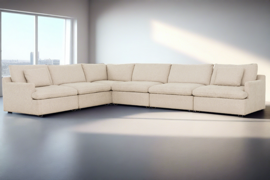 Long Beach Large Modular L-Shaped Sectional Sofa in Axel Beige