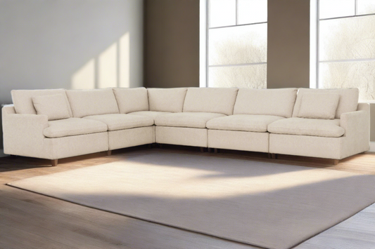 Long Beach Large Modular L-Shaped Sectional Sofa in Axel Beige