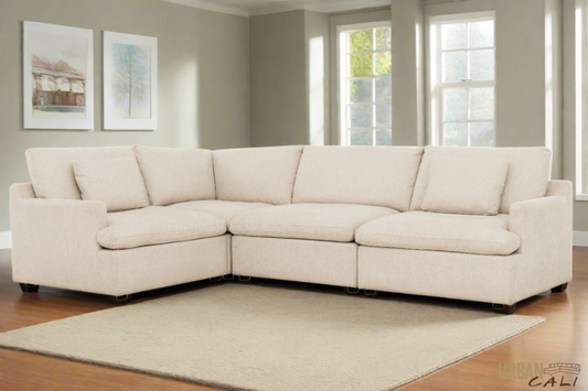 Long Beach Medium Modular L-Shaped Sectional Sofa in Axel Beige