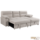 Urban Cali Sectional Malibu 94.5" Wide Sleeper Sectional Sofa Bed with Pull Down Tray, Cupholders Wireless Charger and Storage Chaise - Available in 2 Colours