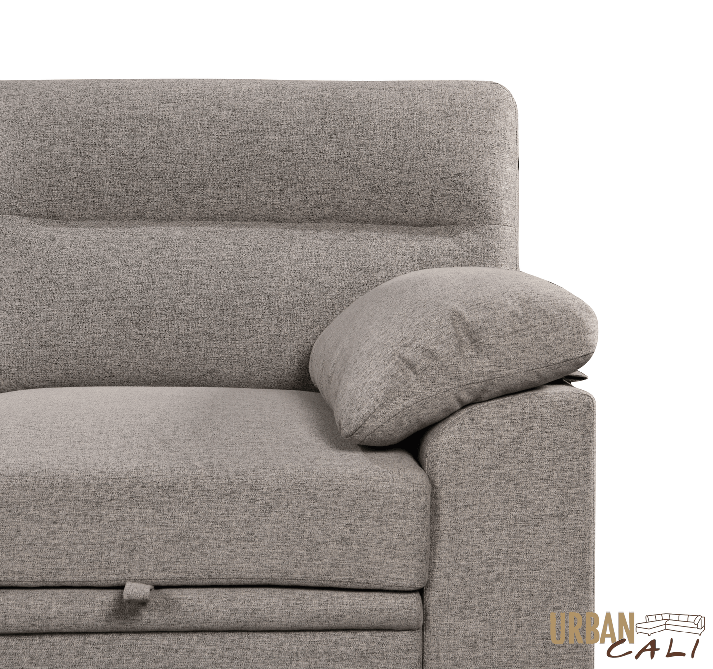 Urban Cali Sectional Malibu 94.5" Wide Sleeper Sectional Sofa Bed with Pull Down Tray, Cupholders Wireless Charger and Storage Chaise - Available in 2 Colours