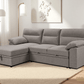 Urban Cali Sectional Malibu 94.5" Wide Sleeper Sectional Sofa Bed with Pull Down Tray, Cupholders Wireless Charger and Storage Chaise - Available in 2 Colours