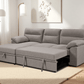 Urban Cali Sectional Malibu 94.5" Wide Sleeper Sectional Sofa Bed with Pull Down Tray, Cupholders Wireless Charger and Storage Chaise - Available in 2 Colours