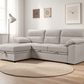 Urban Cali Sectional Malibu 94.5" Wide Sleeper Sectional Sofa Bed with Pull Down Tray, Cupholders Wireless Charger and Storage Chaise - Available in 2 Colours
