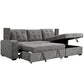 Urban Cali Avila 98.5" Wide Sleeper Sectional Sofa Bed with Cupholders and Storage Chaise in Ulani Ash, image 8