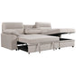 Urban Cali Sectional Right Facing Chaise / Belfast Beige Malibu 94.5" Wide Sleeper Sectional Sofa Bed with Pull Down Tray, Cupholders Wireless Charger and Storage Chaise - Available in 2 Colours