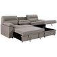 Urban Cali Sectional Right Facing Chaise / Solis Grey Malibu 94.5" Wide Sleeper Sectional Sofa Bed with Pull Down Tray, Cupholders Wireless Charger and Storage Chaise - Available in 2 Colours