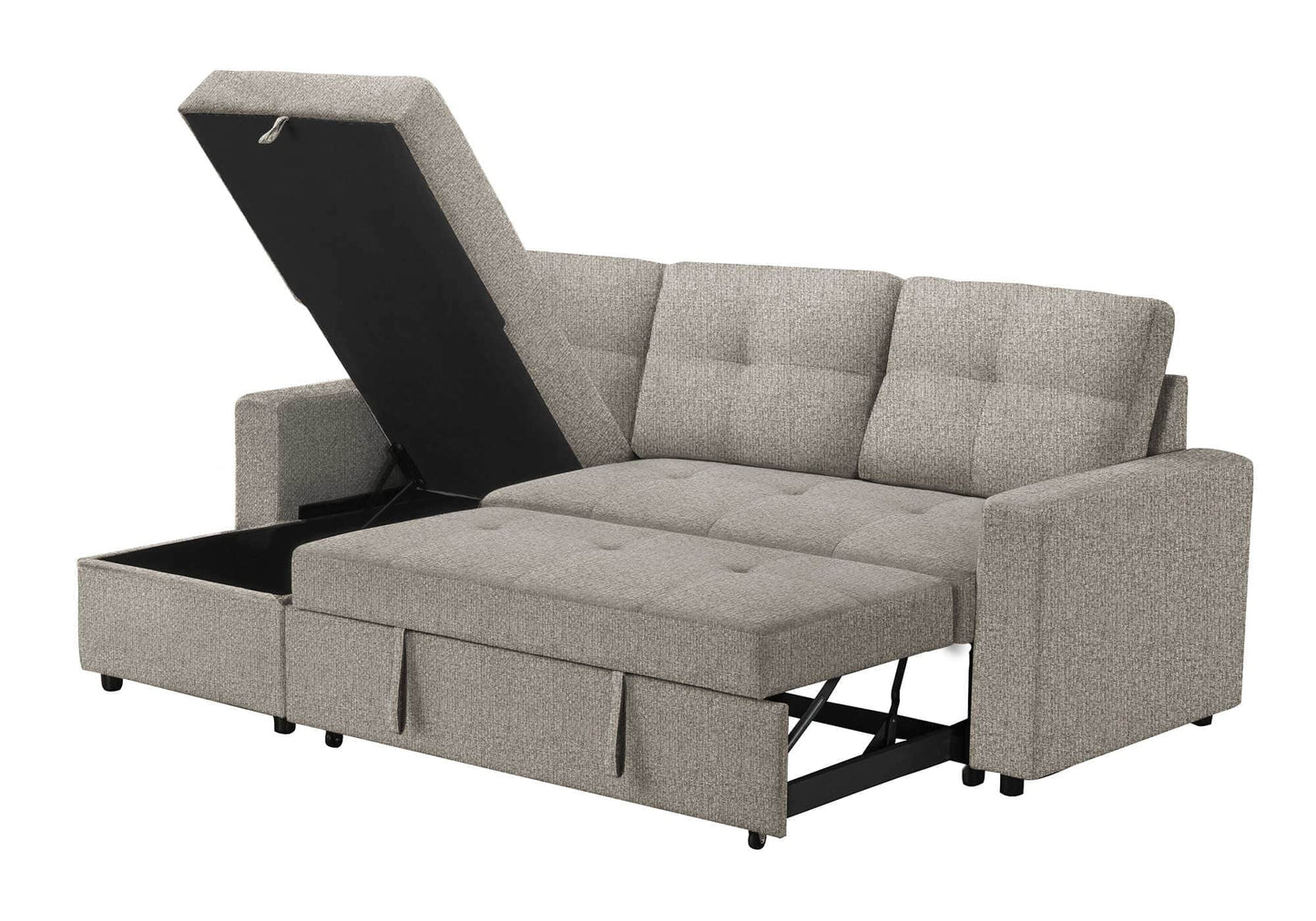 Venice Sleeper Sectional Sofa Bed with Reversible Storage Chaise - Available in 6 Colours