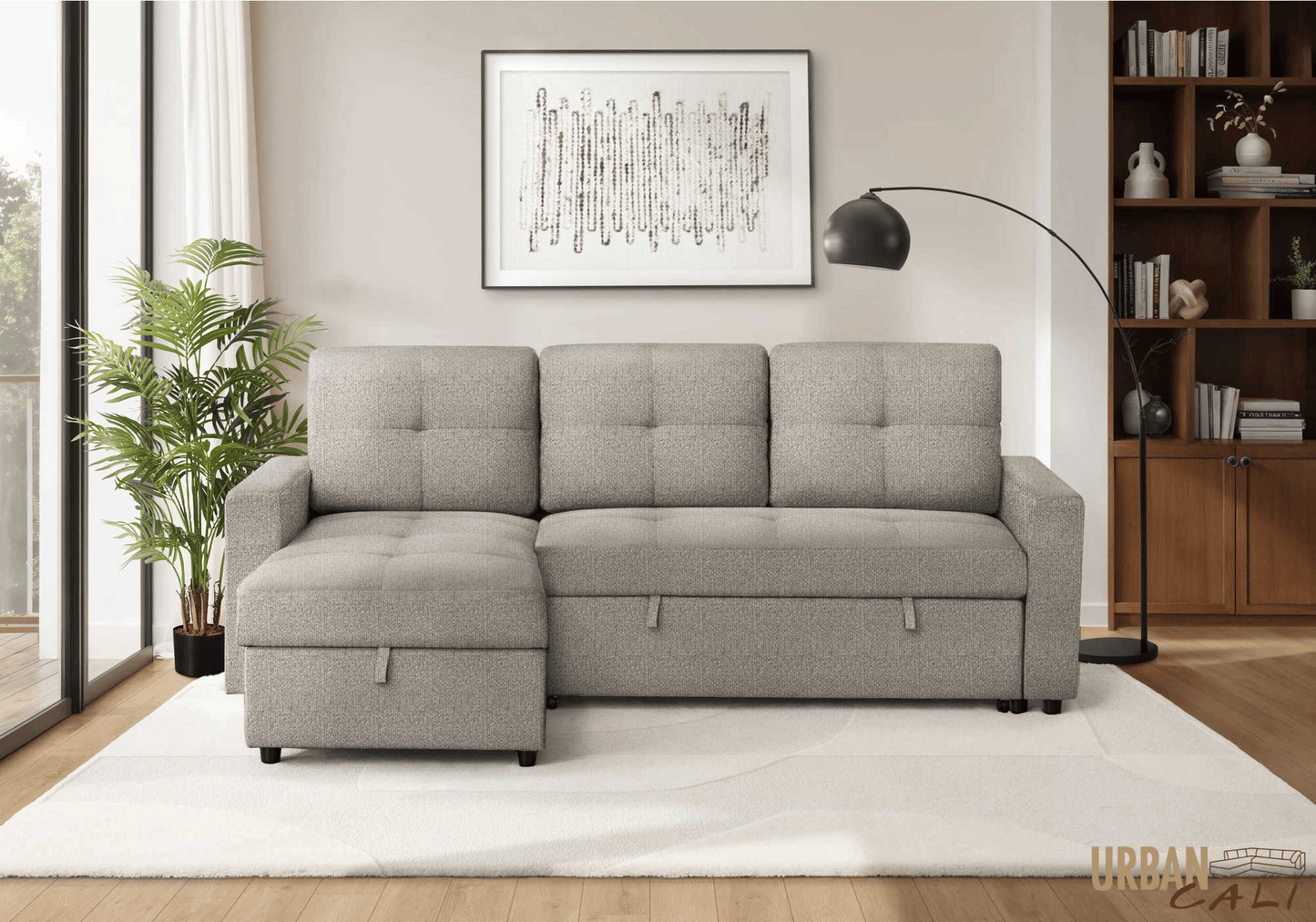 Venice Sleeper Sectional Sofa Bed with Reversible Storage Chaise - Available in 6 Colours