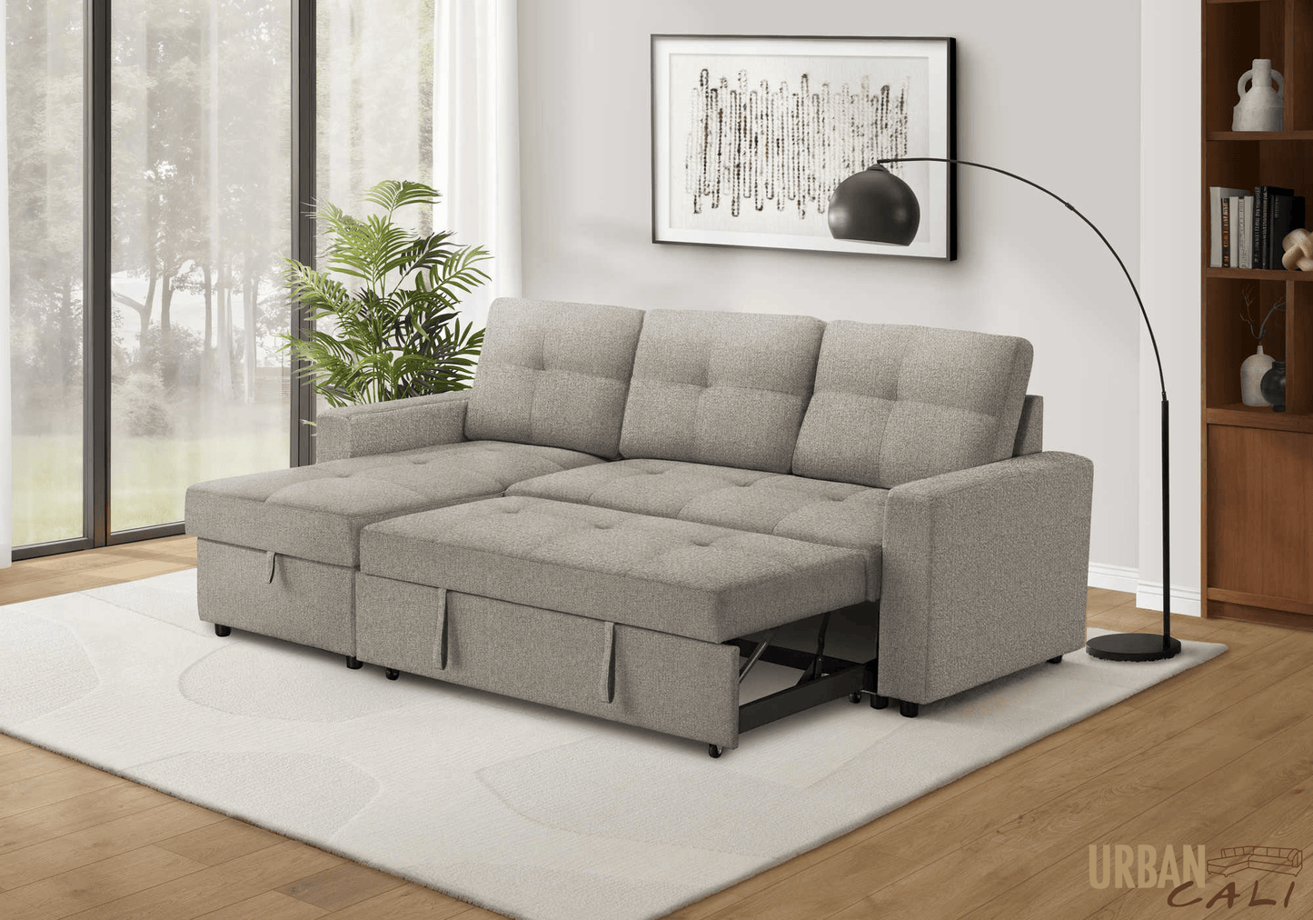 Venice Sleeper Sectional Sofa Bed with Reversible Storage Chaise - Available in 6 Colours