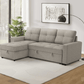 Venice Sleeper Sectional Sofa Bed with Reversible Storage Chaise - Available in 6 Colours