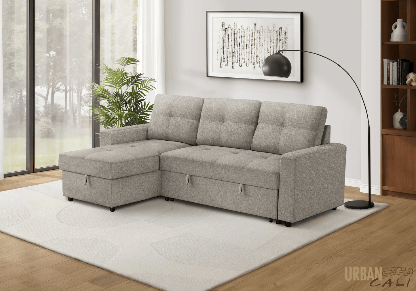 Venice Sleeper Sectional Sofa Bed with Reversible Storage Chaise - Available in 6 Colours