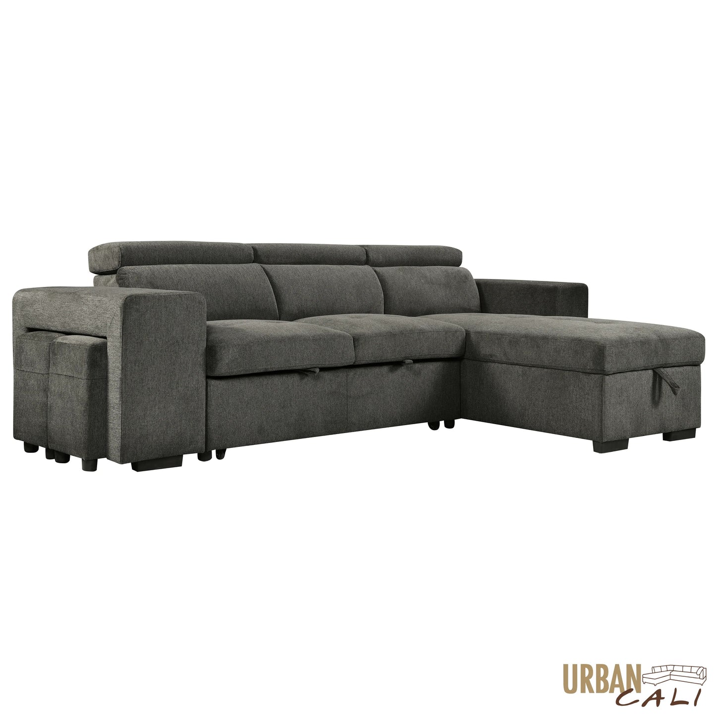 Sonoma 103.5" Wide Sleeper Sectional Sofa Bed with Reversible Storage Chaise and 2 Stools - Available in 2 Colours