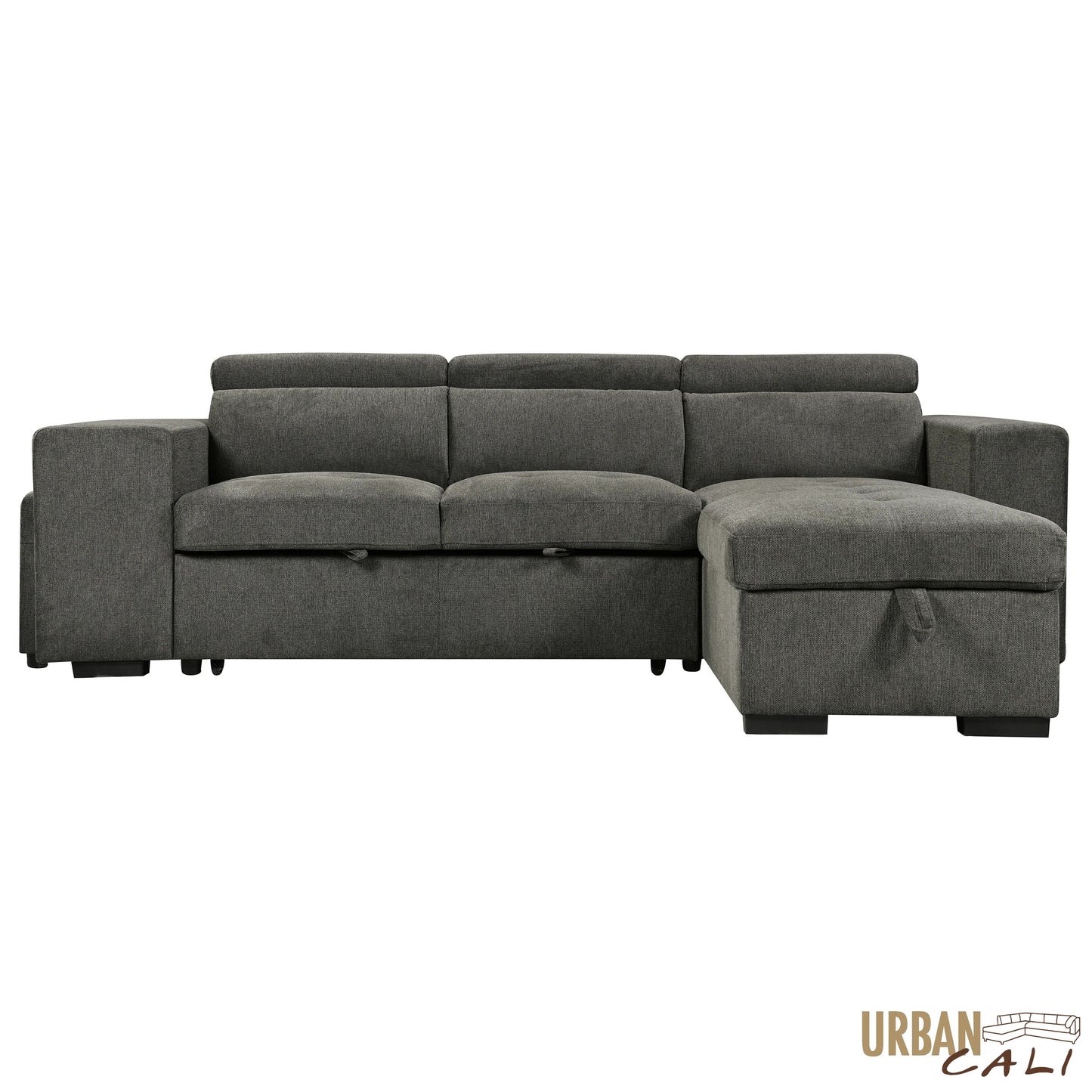 Sonoma 103.5" Wide Sleeper Sectional Sofa Bed with Reversible Storage Chaise and 2 Stools - Available in 2 Colours