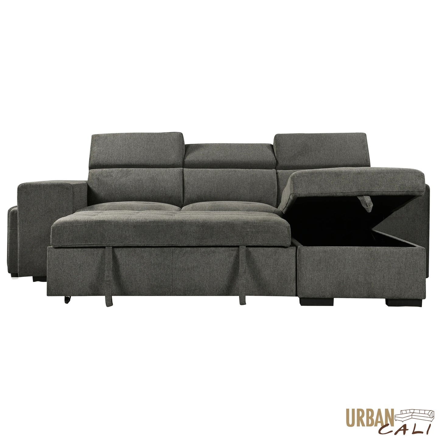 Sonoma 103.5" Wide Sleeper Sectional Sofa Bed with Reversible Storage Chaise and 2 Stools - Available in 2 Colours