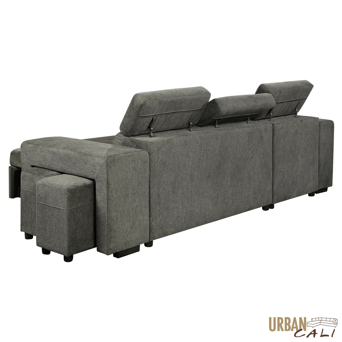 Sonoma 103.5" Wide Sleeper Sectional Sofa Bed with Reversible Storage Chaise and 2 Stools - Available in 2 Colours