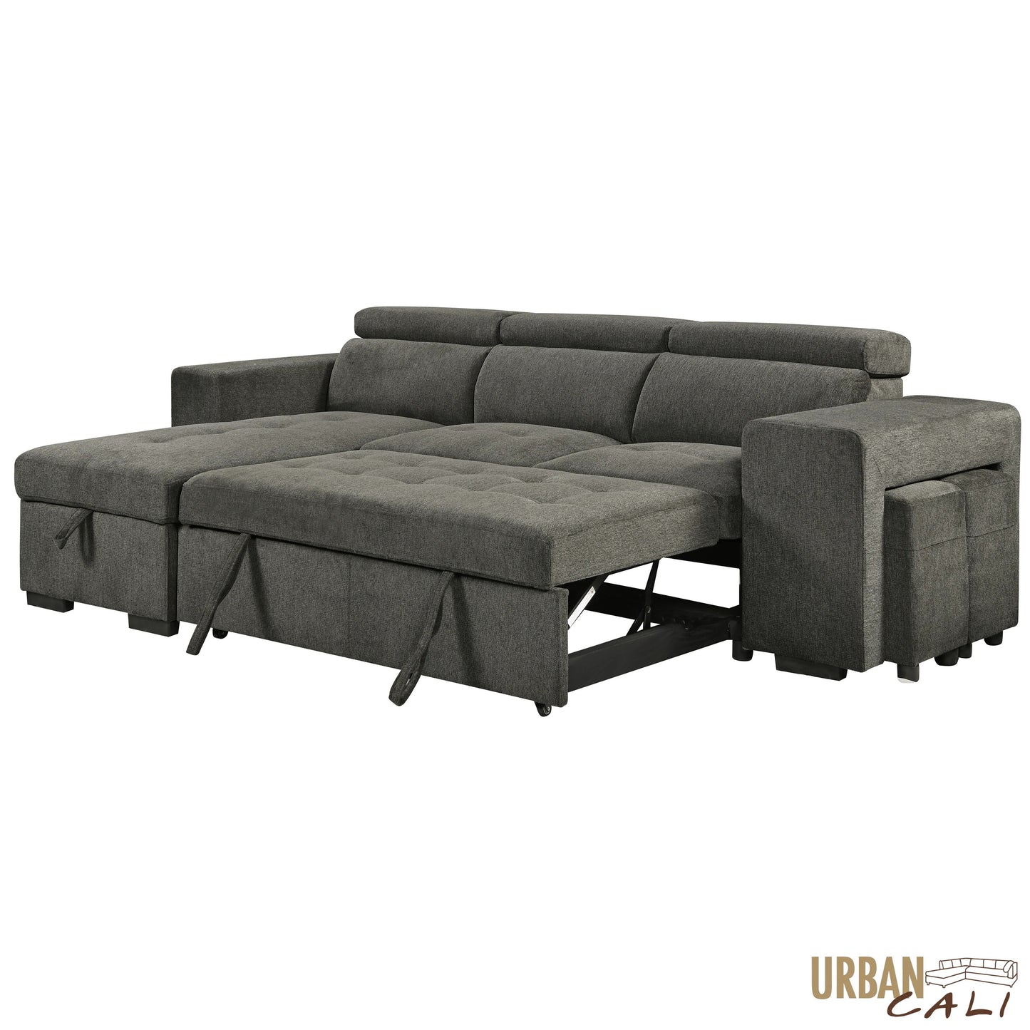 Sonoma 103.5" Wide Sleeper Sectional Sofa Bed with Reversible Storage Chaise and 2 Stools - Available in 2 Colours