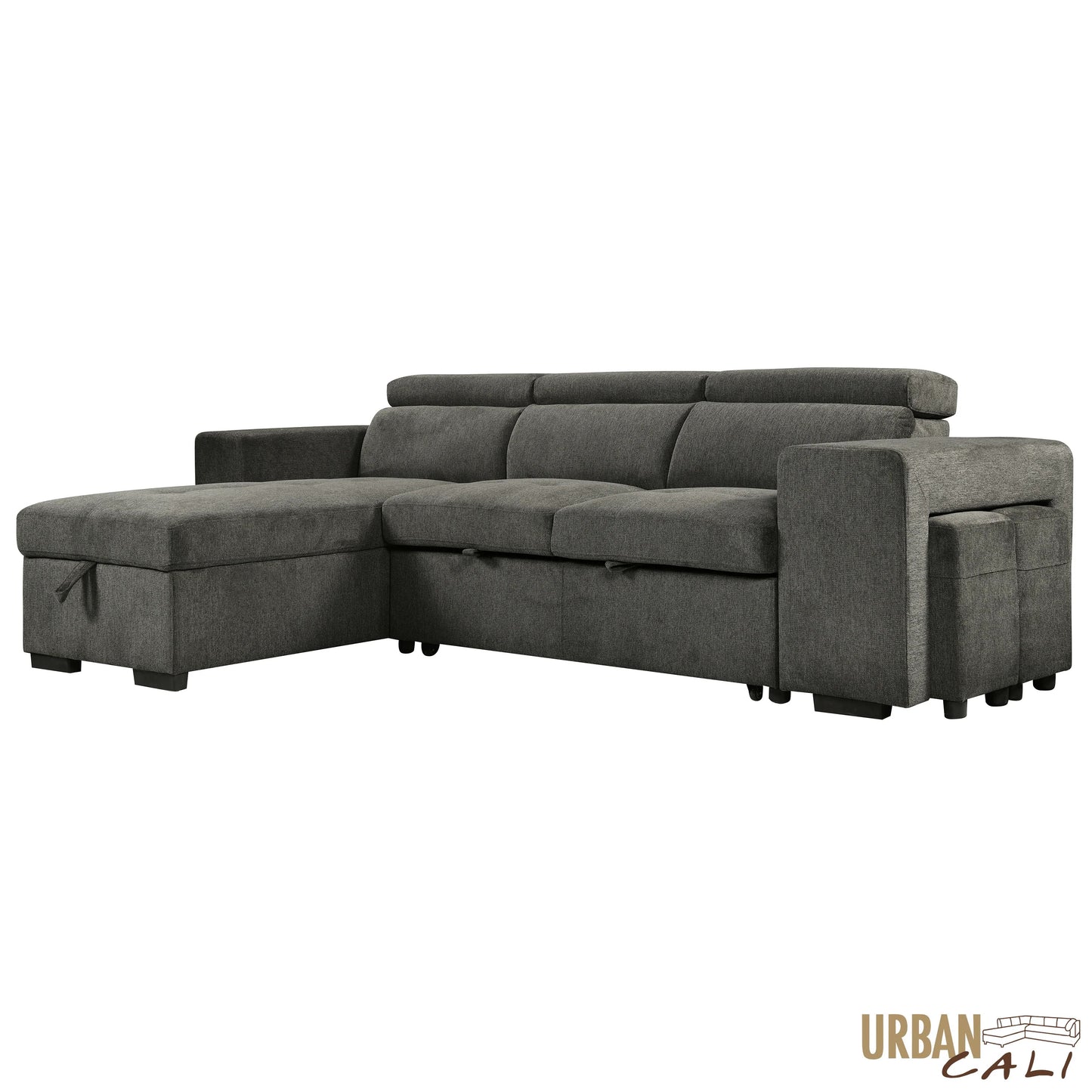Sonoma 103.5" Wide Sleeper Sectional Sofa Bed with Reversible Storage Chaise and 2 Stools - Available in 2 Colours