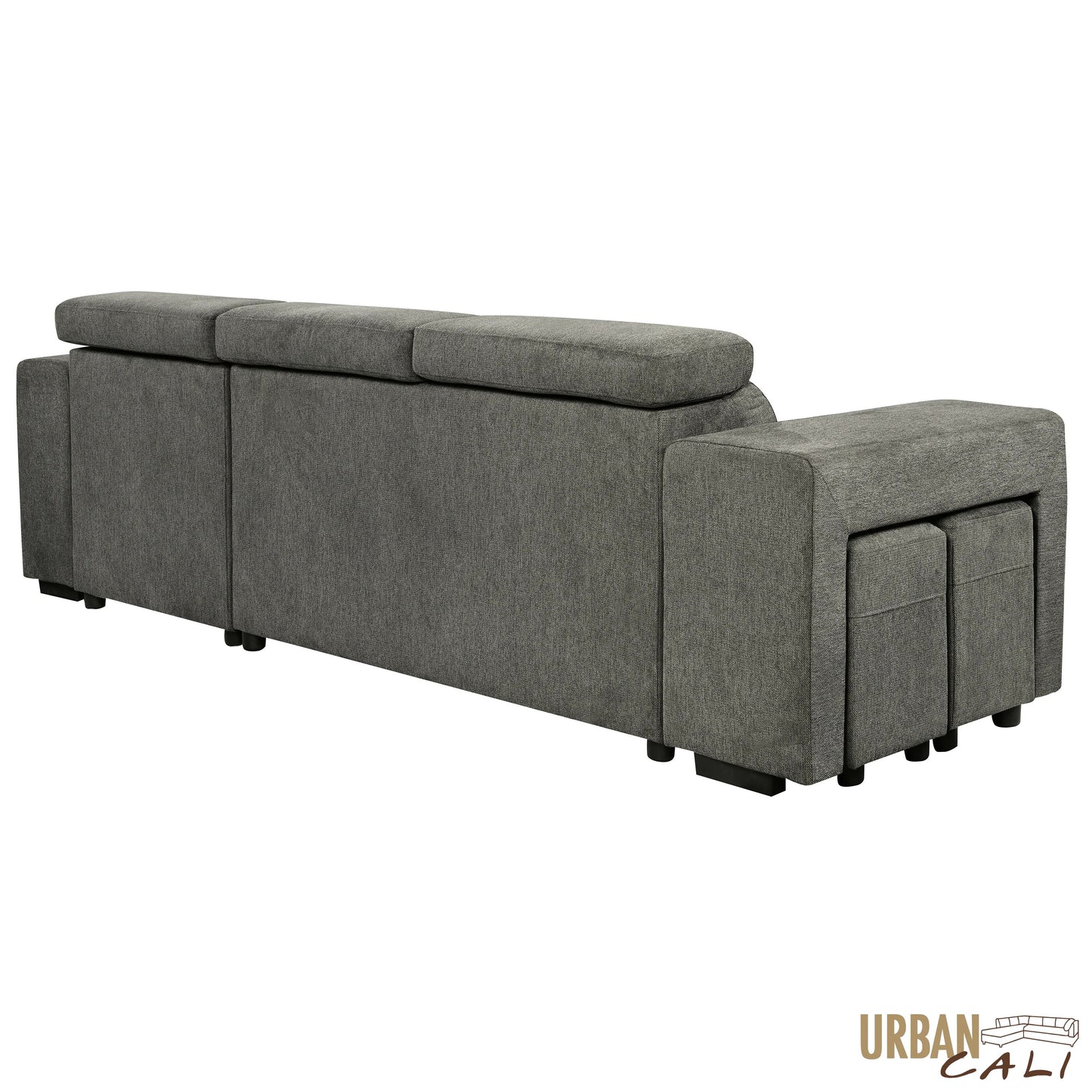 Sonoma 103.5" Wide Sleeper Sectional Sofa Bed with Reversible Storage Chaise and 2 Stools - Available in 2 Colours