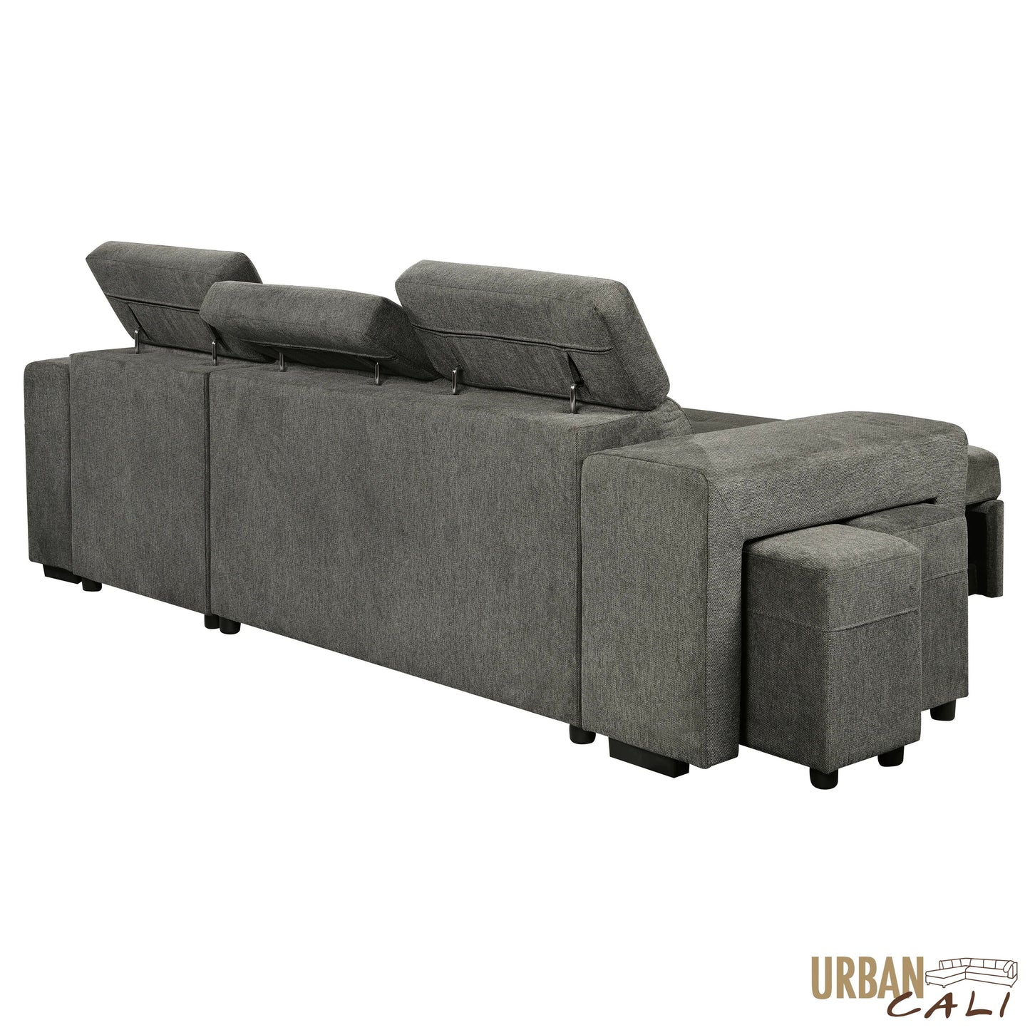 Sonoma 103.5" Wide Sleeper Sectional Sofa Bed with Reversible Storage Chaise and 2 Stools - Available in 2 Colours