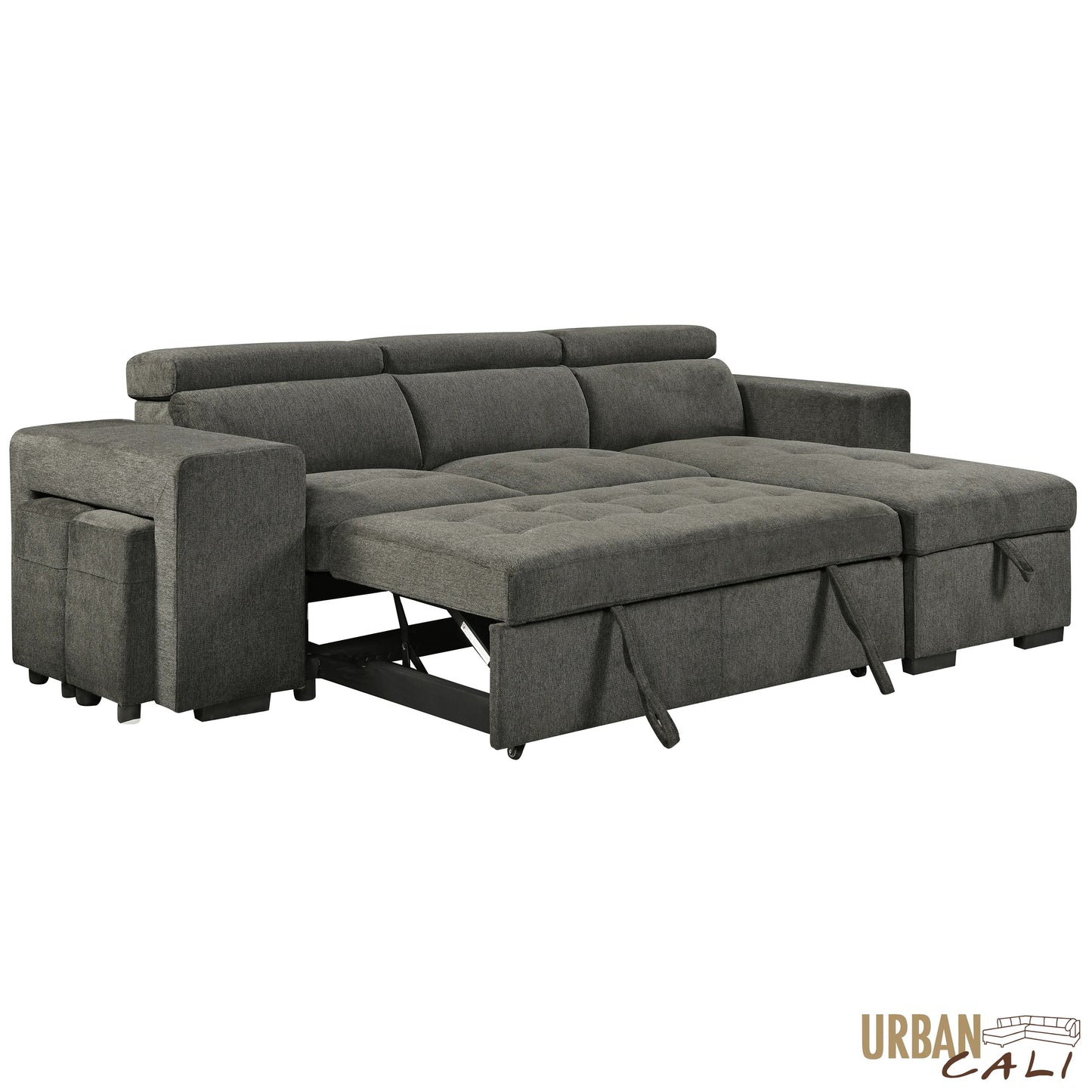 Sonoma 103.5" Wide Sleeper Sectional Sofa Bed with Reversible Storage Chaise and 2 Stools - Available in 2 Colours