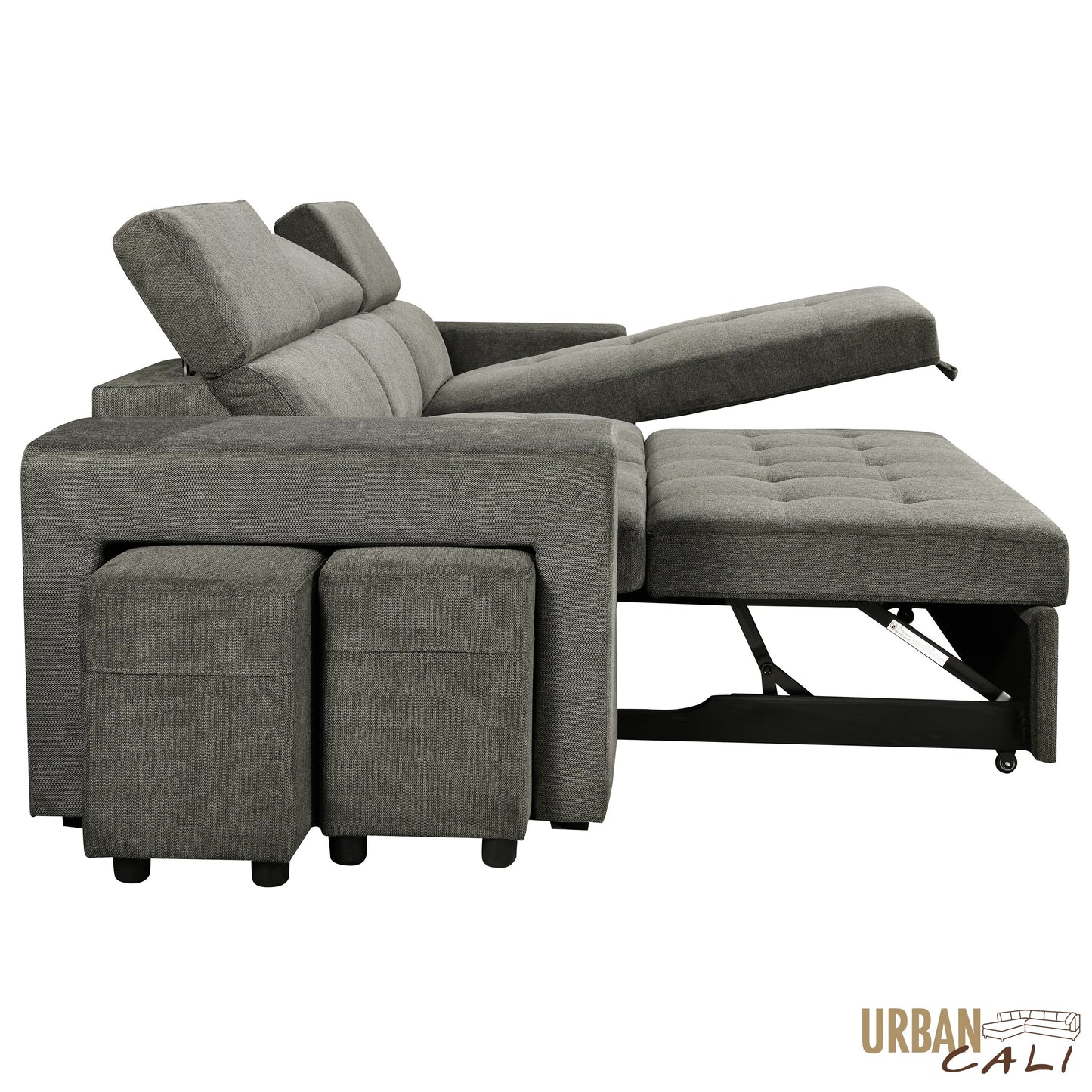 Sonoma 103.5" Wide Sleeper Sectional Sofa Bed with Reversible Storage Chaise and 2 Stools - Available in 2 Colours