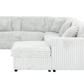 Urban Cali Sleeper Sectional Atherton Opulence Plush Light Grey Corduroy Large Sleeper Sectional Sofa Bed with Storage Chaise
