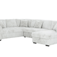 Urban Cali Sleeper Sectional Atherton Opulence Plush Light Grey Corduroy Large Sleeper Sectional Sofa Bed with Storage Chaise